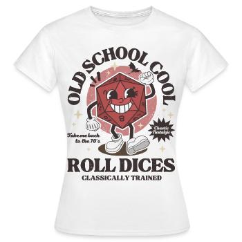 Donjons - Dragons old school roll dices rétro D20 - T-shirt Femme - blanc - Devant - AI Model Female 172 dark (172cm)