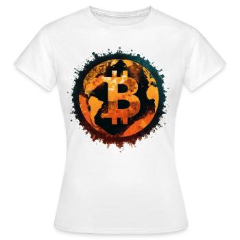 Impact mondial du bitcoin - T-shirt Femme - blanc - Devant - AI Model Female 172 dark (172cm)