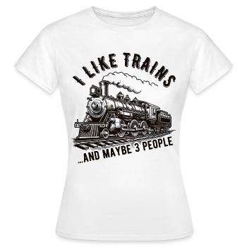 Train Locomotive Chemin De Fer Conducteur De Train Conducteur De Train - T-shirt Femme - blanc - Devant - AI Model Female 172 dark (172cm)