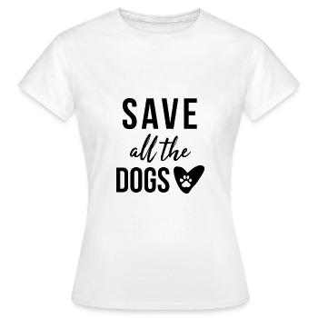 Tous les chiens protègent le chien patte chien doberman - T-shirt Femme - blanc - Devant - AI Model Female 172 dark (172cm)