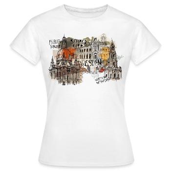 Collage de Saxe à Dresde - T-shirt Femme - blanc - Devant - AI Model Female 172 dark (172cm)