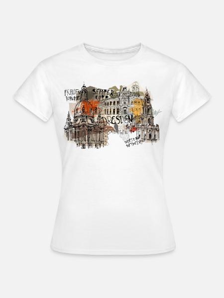 Dresden Sachsen Collage - Frauen T-Shirt - Weiß