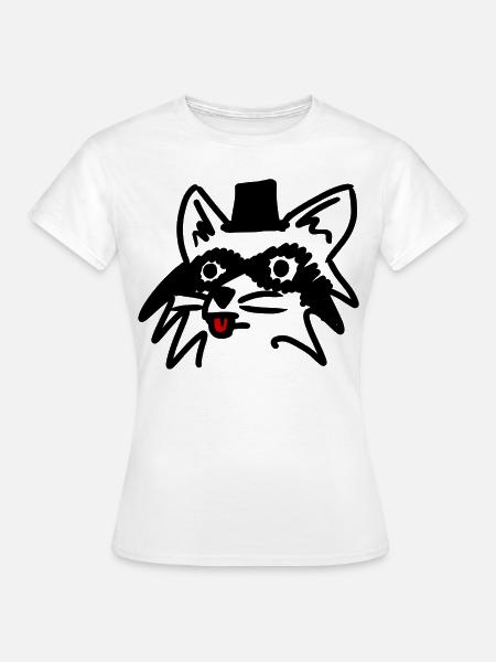 Rassiger Waschbär - Frauen T-Shirt - Weiß