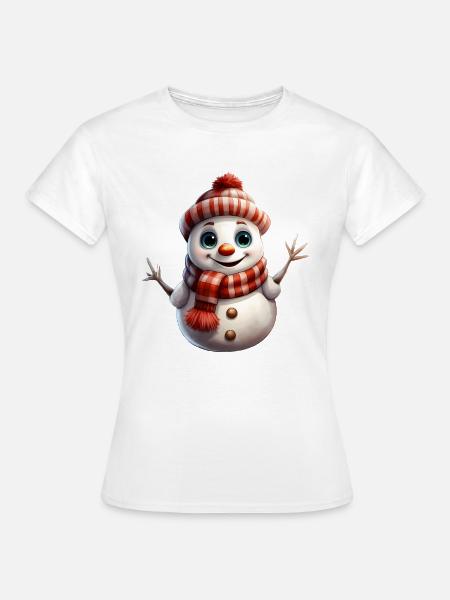 Schneemann - Frauen T-Shirt - Weiß