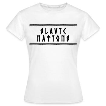 Nations slaves - T-shirt Femme - blanc - Devant - AI Model Female 172 dark (172cm)