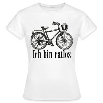 „Ich bin ratlos“ – Vintage Fahrrad Illustration - Frauen T-Shirt - Weiß - Vorne - AI Model Female 172 dark (172cm)