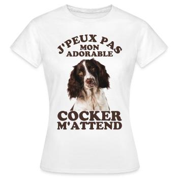 Mon adorable chien cocker - T-shirt Femme - blanc - Devant - AI Model Female 172 dark (172cm)
