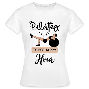 Pilates is my happy hour 2 - Women's T-Shirt - white - Front - AI Model Female 172 dark (172cm)