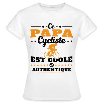 Ce papa cycliste est coole et authentique - T-shirt Femme - blanc - Devant - AI Model Female 172 dark (172cm)