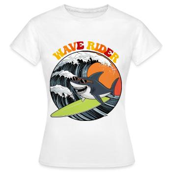 wave riderr - T-shirt Femme - blanc - Devant - AI Model Female 172 dark (172cm)