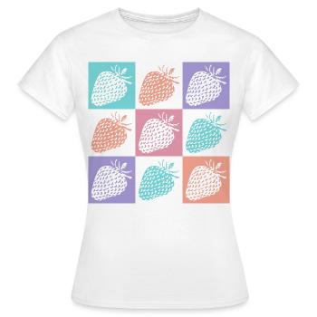 Fraises Couleurs vives de l’été - T-shirt Femme - blanc - Devant - AI Model Female 172 dark (172cm)