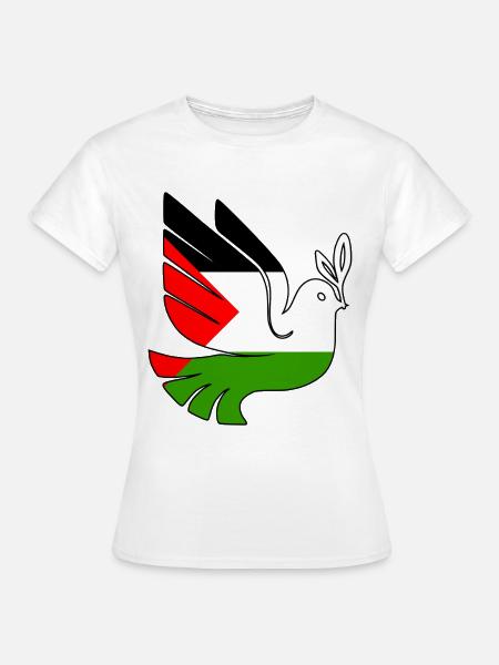 free palestine - Dame-T-shirt - hvid