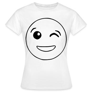 Emoji clin d’oeil croquis noir - T-shirt Femme - blanc - Devant - AI Model Female 172 dark (172cm)