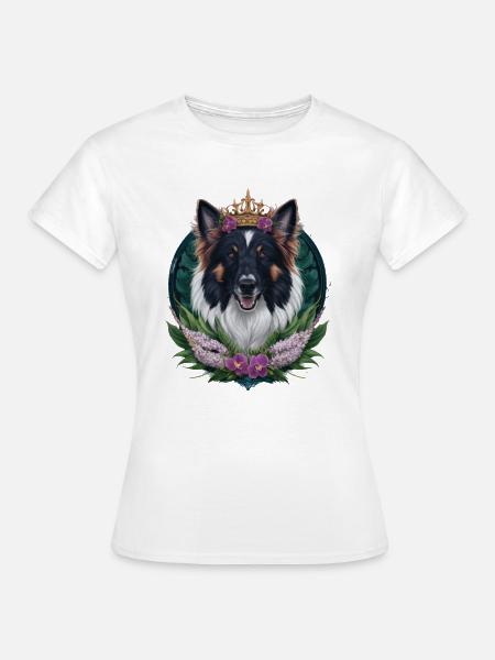 Belgischer Schäferhund mit Krone, Fliedern - Frauen T-Shirt -