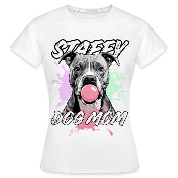 Staffordshire Terrier Dog Mom Funny Design - Women's T-Shirt - white - Front - AI Model Female 172 dark (172cm)
