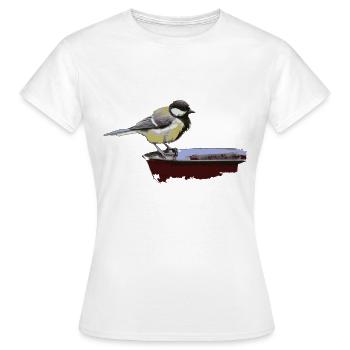 Mésanges mésanges de charbon - T-shirt Femme - blanc - Devant - AI Model Female 172 dark (172cm)