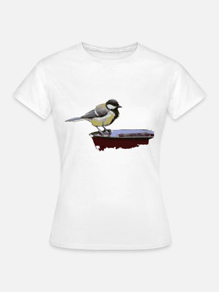 kohlmeise Meisen - Frauen T-Shirt - Weiß