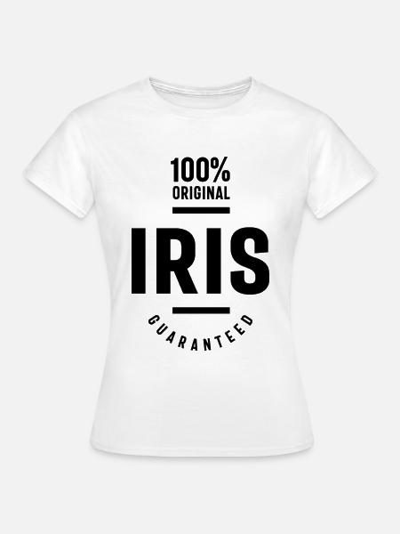 Cadeau d'anniversaire avec nom personnalisé Iris - T-shirt dam - vit