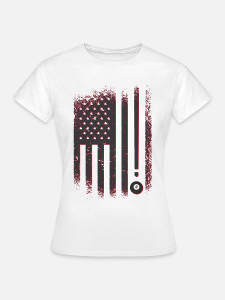 Billard Amerika Flagge - Frauen T-Shirt - Weiß