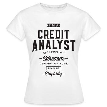 Credit Analyst Funny Job Title - Women's T-Shirt - white - Front - AI Model Female 172 dark (172cm)