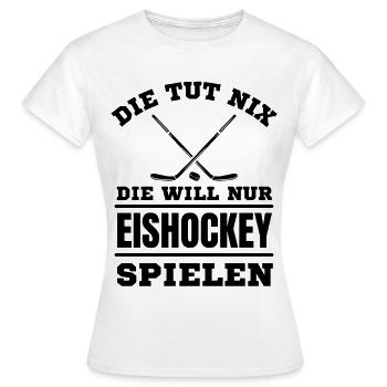 Hockey Hockeyspieler Frauen Eishockey - Frauen T-Shirt - Weiß - Vorne - AI Model Female 172 dark (172cm)