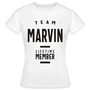 Team Marvin Lifetime Member - Women's T-Shirt - white - Front - AI Model Female 172 dark (172cm)
