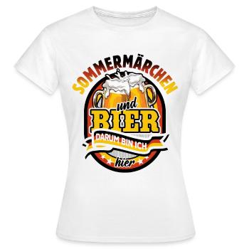 Sommermärchen & Bier darum bin ich hier - Frauen T-Shirt - Weiß - Vorne - AI Model Female 172 dark (172cm)