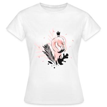 Flamants roses - T-shirt Femme - blanc - Devant - AI Model Female 172 dark (172cm)