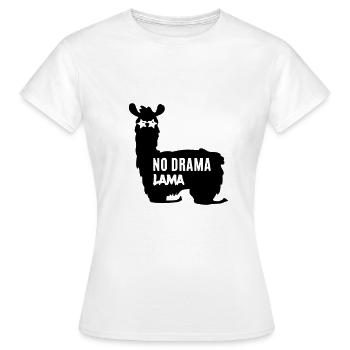 Lama - Lama / NO DRAMA LAMA - T-shirt Femme - blanc - Devant - AI Model Female 172 dark (172cm)