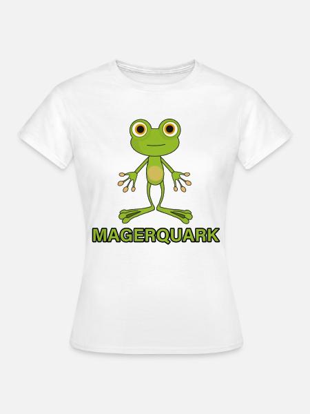 Frosch Wortspiel Witz Magerquark Lustig Geschenk - Frauen T-Shirt - Weiß
