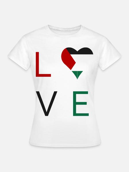 Camiseta de regalo gratis Gaza Love Love Palestine - Dame-T-shirt - hvid