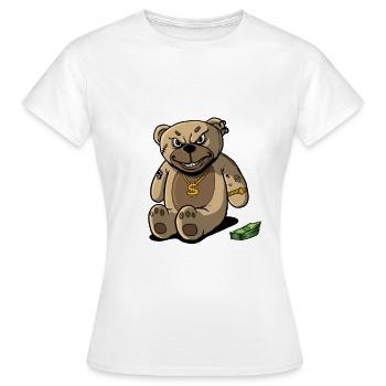 Teddy Stofftier Reich Teddybär wohlhabend - Frauen T-Shirt - Weiß - Vorne - AI Model Female 172 dark (172cm)