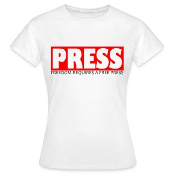 Free Press Geschenk für Journalisten und Reporter - Frauen T-Shirt - Weiß - Vorne - AI Model Female 172 dark (172cm)