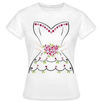 Hochzeitskleid Shirt - Frauen T-Shirt - Weiß - Vorne - AI Model Female 172 dark (172cm)