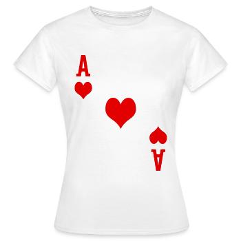 Herzass carte poker cadeau joueur de cartes - T-shirt Femme - blanc - Devant - AI Model Female 172 dark (172cm)