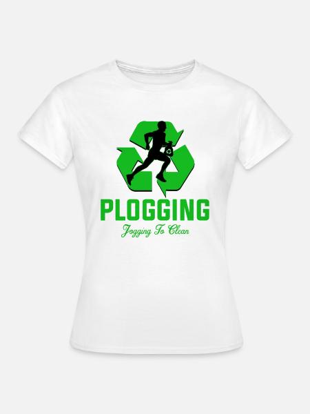 Plogging Jogging to clean - Frauen T-Shirt - Weiß