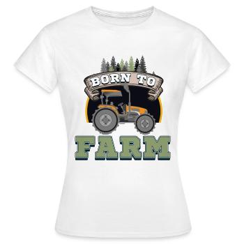 Né à la ferme - T-shirt Femme - blanc - Devant - AI Model Female 172 dark (172cm)