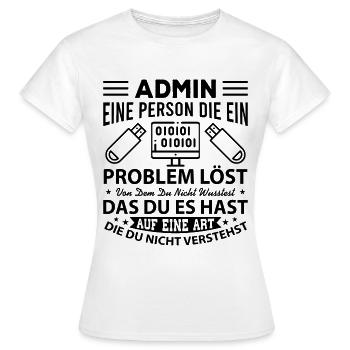 Administrator Admin - Frauen T-Shirt - Weiß - Vorne - AI Model Female 172 dark (172cm)