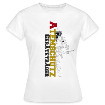 Feuerwehr - Atemschutz Geräteträger - Frauen T-Shirt - Weiß - Vorne - AI Model Female 172 dark (172cm)