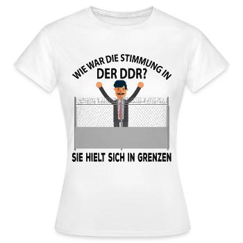 Wie war die Stimmung in der DDR? - Frauen T-Shirt - Weiß - Vorne - AI Model Female 172 dark (172cm)