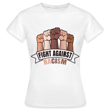 LUTTER CONTRE LE RACISME - Contre les nazis et le racisme - T-shirt Femme - blanc - Devant - AI Model Female 172 dark (172cm)