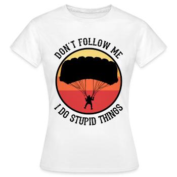 Parachute de parachutisme - T-shirt Femme - blanc - Devant - AI Model Female 172 dark (172cm)