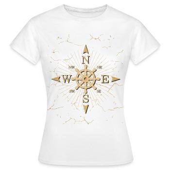 Rose des vents au volant - T-shirt Femme - blanc - Devant - AI Model Female 172 dark (172cm)
