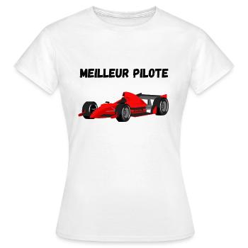 Meilleur Pilote Voiture de Course - T-shirt Femme - blanc - Devant - AI Model Female 172 dark (172cm)