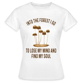 Magic Mushrooms Psychédélique Drogue Hallucinogène - T-shirt Femme - blanc - Devant - AI Model Female 172 dark (172cm)
