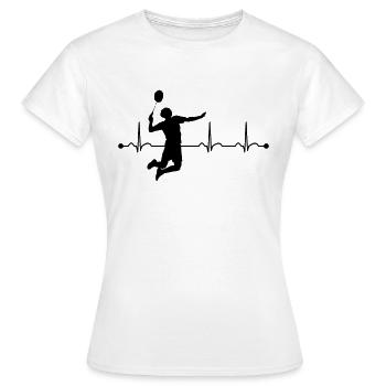 Badminton Federball Badmintonspieler Herzschlag - Frauen T-Shirt - Weiß - Vorne - AI Model Female 172 dark (172cm)