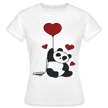 Panda Herz - Frauen T-Shirt - Weiß - Vorne - AI Model Female 172 dark (172cm)