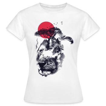 Cooles Löwen Design Kunst Art - Frauen T-Shirt - Weiß - Vorne - AI Model Female 172 dark (172cm)