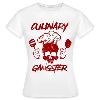 Culinary Gangster Skull Cook - Women's T-Shirt - white - Front - AI Model Female 172 dark (172cm)
