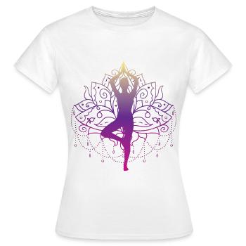 Baum Yoga Pose - Frauen T-Shirt - Weiß - Vorne - AI Model Female 172 dark (172cm)